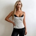 thumbnail image 2 of FUYUDY Women'S Tank Top Summer Sexy Slim Fit Square Collar Backless Vest With Lace And White Polka Pattern Stylish Versatile Female Camisole For Casual Daily Wear,White,S, 2 of 5