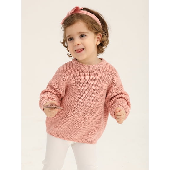 GYRATEDREAM Baby Toddler Boys Sweater Girls Knit Pullover Sweatshirt Kids Long Sleeve Crew Neck Solid Casual Tops 9M-4T