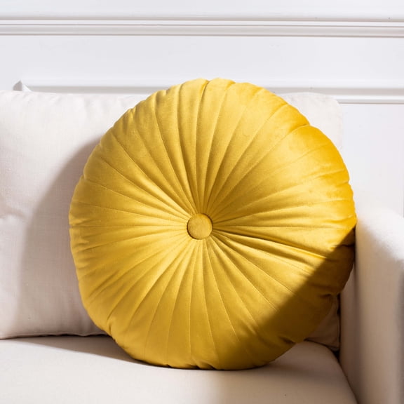 SAFAVIEH Vallory Solid Pillow, 16" x 16", Golden Yellow