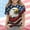 Sky Blue, variant on Amidoa Girls Short Sleeve 4th of July Graphic Cute T-Shirts Kids Tops Summer Soft Casual Crewneck Tees Dark Blue Size 2T