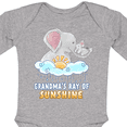 thumbnail image 4 of Inktastic Grandma's Ray Of Sunshine Cute Elephants Rainclouds and Sun Boys or Girls Long Sleeve Baby Bodysuit, 4 of 5