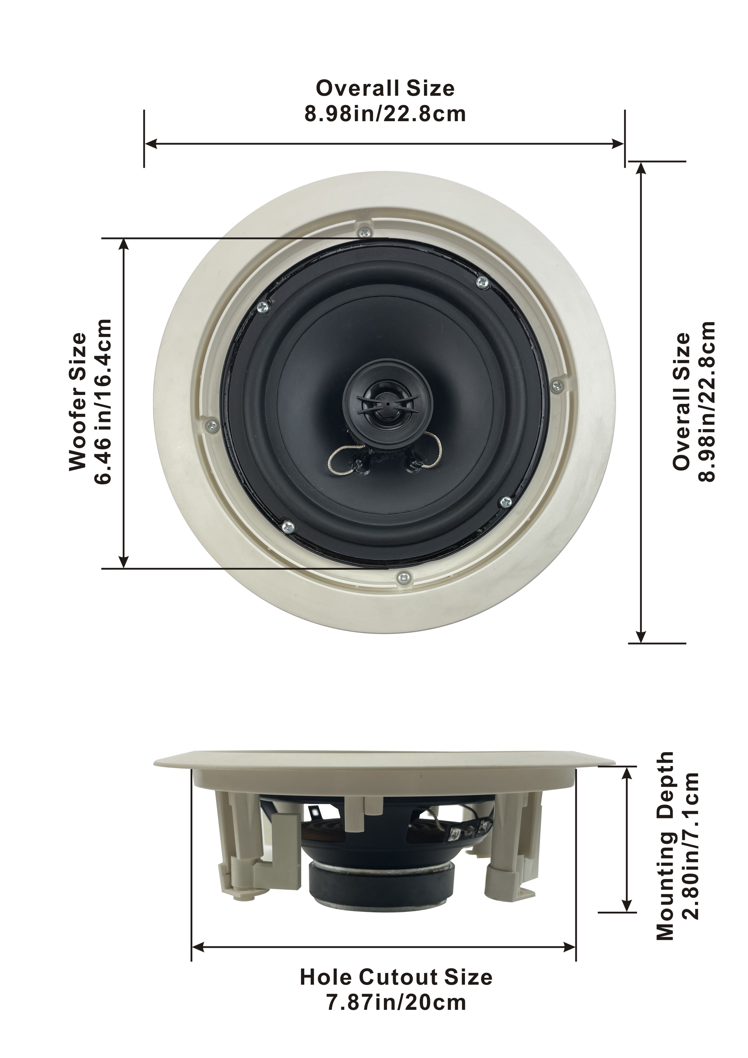 Acoustic Audio HTI6c Flush Mount In Ceiling Speakers with 6.5" Woofers 9 Pair - image 2 of 4