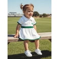 thumbnail image 6 of BemeyourBBs Newborn Baby Girl Golf Outfits Infant Girls Summer Clothes Romper Dress Half Button Collared Short Sleeve Bodysuit Dress, 6 of 9