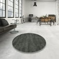 thumbnail image 3 of Ahgly Company Indoor Round Contemporary Gray Abstract Area Rugs, 4' Round, 3 of 6