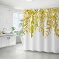 thumbnail image 4 of 1Pc Shower Curtain Gold Yellow Shower Curtain Spring Leaves Fabric Shower Curtain Watercolor Floral Botanical Nature Aesthetic Shower Curtain for Bathroom Decor 72 X 72, 4 of 5