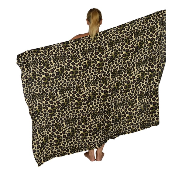 Wild Ones Women’s Pareo Sarong Cover-up- Animal Print, Brown Cheetah
