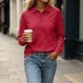 thumbnail image 6 of Byworldtasic Women's Polo Shirts Long Sleeve Golf Polo V Neck Workout Tops UPF 50+ Quick Dry Tennis Athletic Shirts, 6 of 7