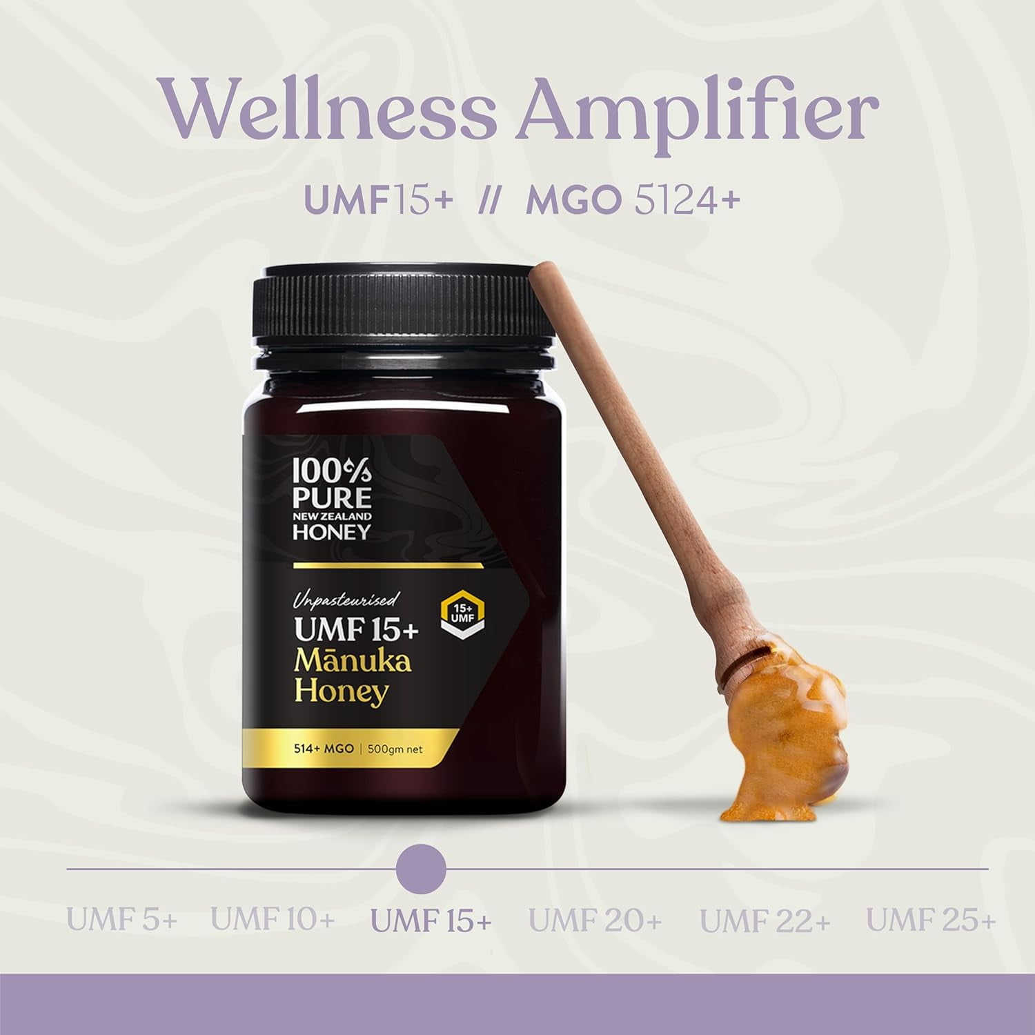 100% Pure New Zealand Manuka Honey, Certified UMF 25+ (MGO 1197+) Raw Manuka Honey, 8.8 Oz (250g)