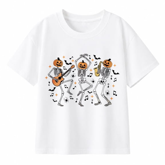 Halloween Shirts for Boy Pumpkin Ghost Graphic Cotton Short Sleeve Tees