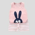 thumbnail image 4 of 2Pcs Baby Girls Outfit Clearance Toddler Kids Baby Boys Girls Fashion Cute Sleeveless Vest ShortsPrint Casual Suit, 4 of 5