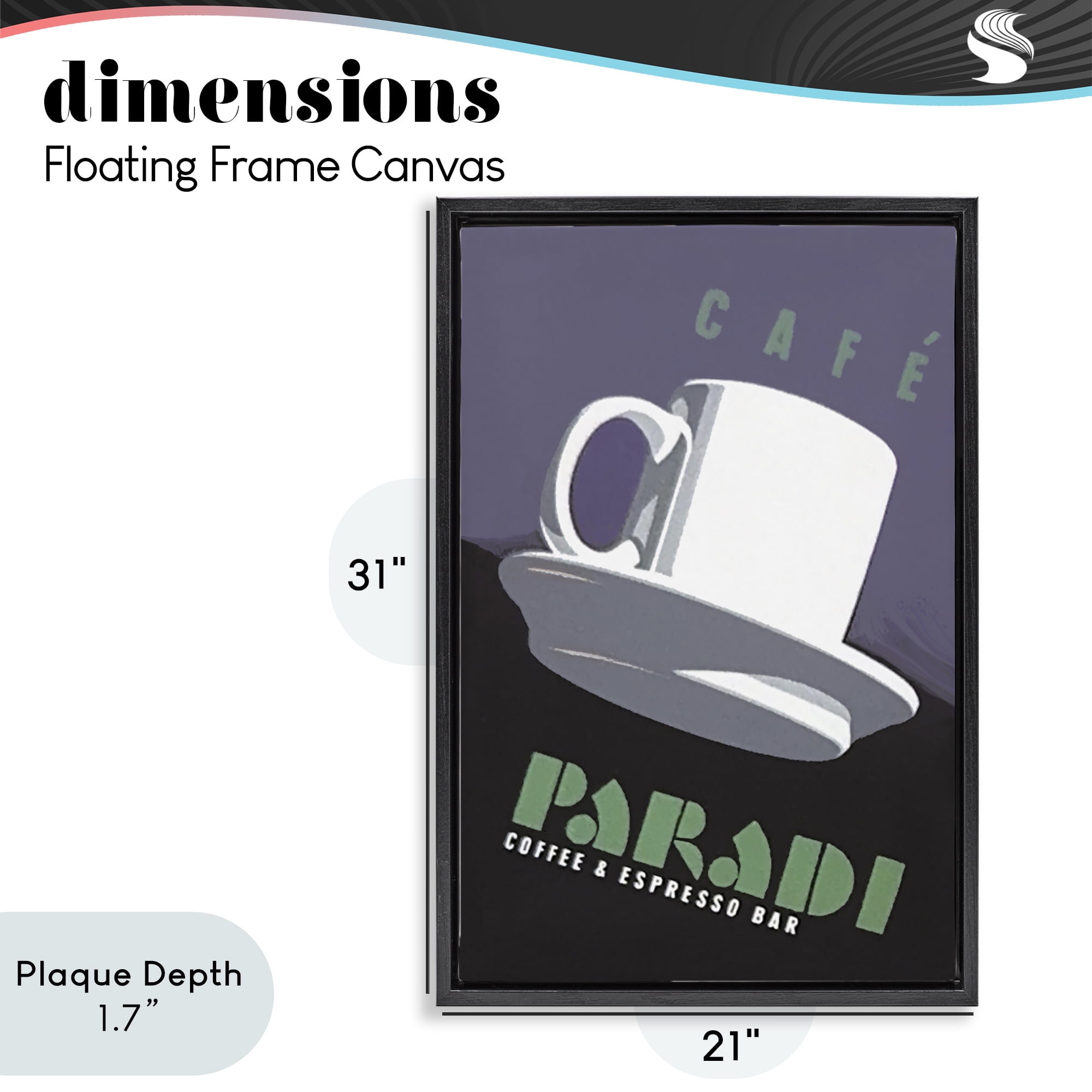 Stupell Industries Paradi Coffee & Espresso Black Framed Floater Canvas Wall Art, design by Jadei Graphics
