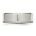 thumbnail image 3 of Auriga Fine Jewelry Stainless Steel Polished 8 mm Ridged Edge Band for Women Size 9.5, 3 of 6