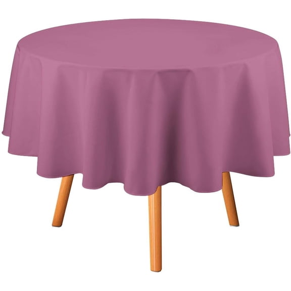 60inch Round Table Cloth, Dusty Rose Tablecloths Washable Table Cover for Kitchen Dinning Party Tabletop Modern Decoration