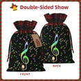 thumbnail image 2 of Rocae Music Notes Print Christmas Drawstring Linen Gift Bag with Drawstrings Treat Bag Goody Present Bags for Christmas Party Favor, 2 of 8