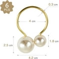 thumbnail image 3 of Pearl Napkin Rings Set of 6, Gold Napkin Rings Holders for Formal or Casual Dinning Table Decor, 3 of 10