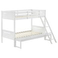 thumbnail image 2 of Miekor Furniture White Twin/Full Bunk Bed with Built-in Ladder W5U341, 2 of 6
