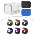 thumbnail image 1 of Caja para baraja de cartas coleccionables con 2 divisores de cartas, contenedor de piel sintética con funda estándar Blanco, 1 of 8