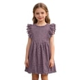 thumbnail image 4 of Girls Lace Hollow Out Summer Dress Sleeveless Party Gown with Flutter Sleeves for Toddler Kids Mommy and Dresses Matching Set 6-7 Years, 4 of 4