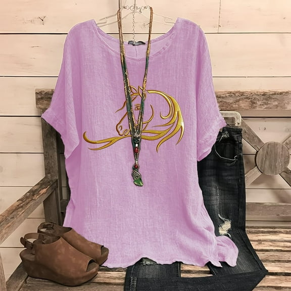 LiMoi Womens Short Sleeve T Shirts Crew Neck Vneck Tshirts Shirts Print T Shirts Plus Size Shirts Reorders