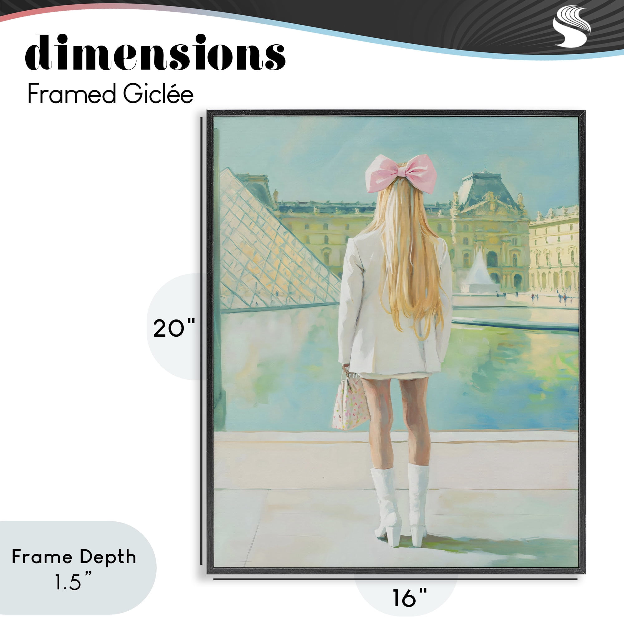Stupell Industries Girl In Paris Observing Black Framed Giclee Art, design by The Prints Vibe