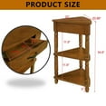 thumbnail image 5 of MIDOQIN Corner Table, Wood Corner Desk with Storage Drawer, Corner Bar Accent Table with Solid Wood Metal Frame for Small Spaces, 5 of 12