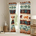 thumbnail image 3 of Feelyou Hippie Cactus Curtains Pack of 2 (42x84 Each), Rustic Horse Animal Curtains Blackout, Southwestern Style Bedroom Curtains, Curtains and Drapes Home Decor, 3 of 5