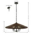 thumbnail image 3 of SAFAVIEH Palmera 5-Light LED Black Rattan Pendant Light with Shade, 3 of 8
