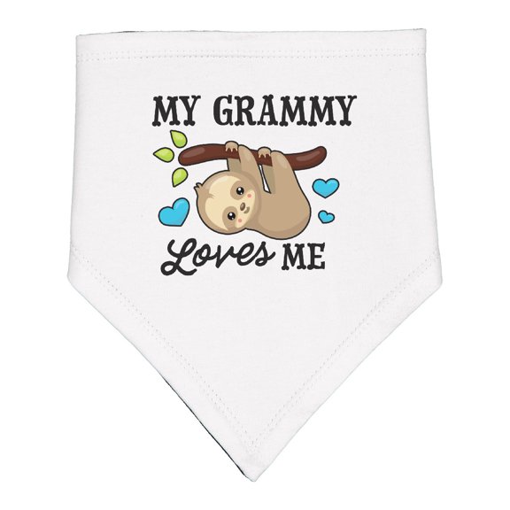 Inktastic My Grammy Loves Me with Sloth and Hearts Baby Bandana Bib