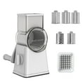 thumbnail image 1 of Cheese Grater Slicer For Carrots Vegetables Fruits & Potatoes With 6 Included Attachments Garlic Chopper Manual String World Market One Vegetable Peeler Warmer Toaster Vegetables Chopper Heavy Duty, 1 of 4
