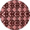 thumbnail image 1 of Ahgly Company Machine Washable Indoor Round Abstract Red Modern Area Rugs, 7' Round, 1 of 4