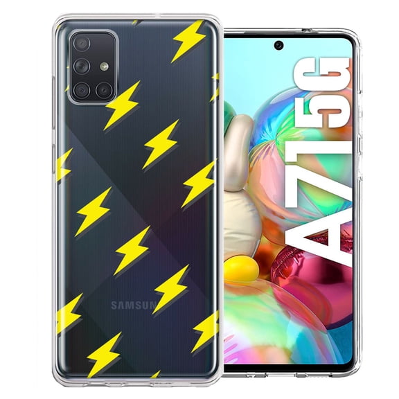 MUNDAZE for Samsung Galaxy A71 4G Electric Lightning Bolts Design Double Layer Phone Case Cover