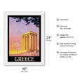 thumbnail image 2 of Greece - Ancient Temple of Zeus - Athens Greece - Vintage Travel Poster by Pierre Commarmond c.1930s - Japanese Unryu Rice Paper Art Print (Unframed) 18 x 24 in, 2 of 4