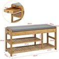 thumbnail image 3 of SoBuy FSR47-N,Bamboo Shoe Rack Shoe Storage Bench with Seat Cushion,Hallway Shoe Organizer with Drawers, 3 of 6