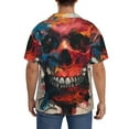 thumbnail image 5 of Fotbe Abstract Colorful Skull Art print Short Sleeve Button Down Shirts for Men Casual Summer Beach Wrinkle Free Shirt-XX-Large, 5 of 7
