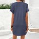 thumbnail image 3 of WILLBEST Vestidos Casuales para Mujer con Curvas Vestido de Mujer A La Moda con Hebilla, Escote En V, Hombros Descubiertos, Mangas con Volantes, Color Liso Extra Grande, 3 of 3
