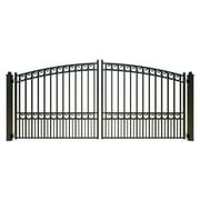 ALEKO Garden Steel Dual Swing 14 x 6 feet Black Driveway Gate Paris Style