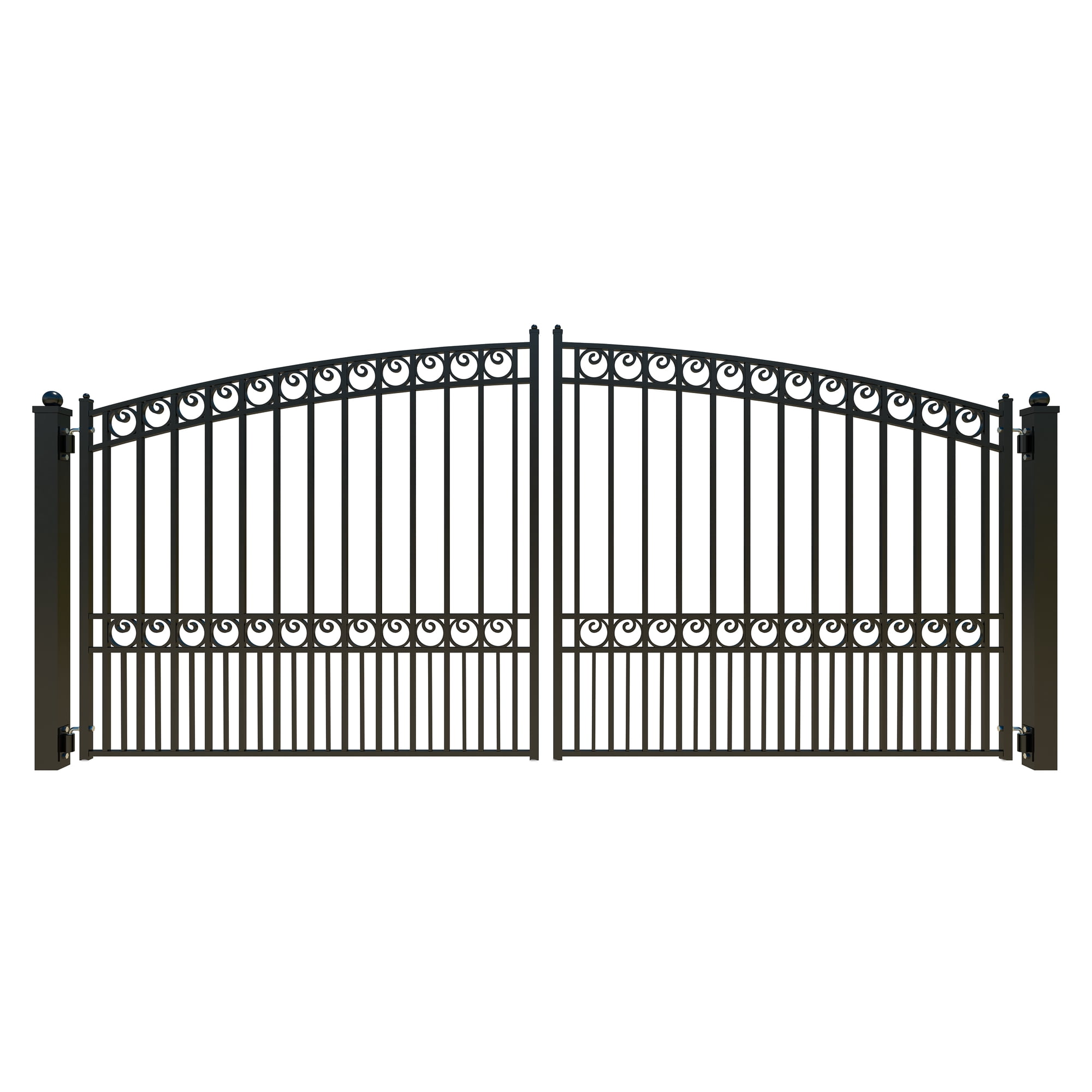 ALEKO Garden Steel Dual Swing 14 x 6 feet Black Driveway Gate Paris Style