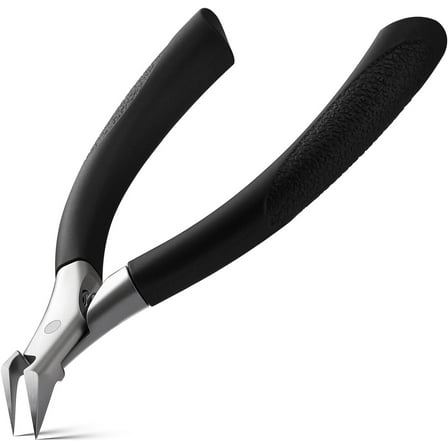 BEZOX Straight Toenail Clippers for Ingrown and Thick Toenail, Straight Edge Toe Nail Clippers for Thick Nails, Ergonomic Fingernail Clippers for Adults, Seniors, Men and Women - Black Handle