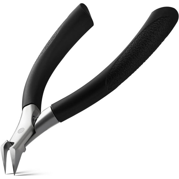 BEZOX Straight Toenail Clippers for Ingrown and Thick Toenail, Straight Edge Toe Nail Clippers for Thick Nails, Ergonomic Fingernail Clippers for Adults, Seniors, Men and Women - Black Handle