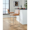 thumbnail image 3 of Fuji High Back Bar Stool, Bar Chairs, Bar Stools Set of 2 (Camel Faux Leather), 3 of 6