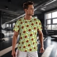 thumbnail image 3 of Wukai Avocado Print Men's Short-Sleeved Mesh T-Shirt,Quick-Dry Short Sleeve Workout T-Shirt-3X-Large, 3 of 8