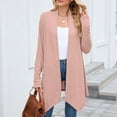 thumbnail image 2 of Gyexs Womens Open Front Knit Cardigan Long Batwing Sleeve Oversized Sweater Chunky Boho Pockets Coat (Pink, Size M), 2 of 9