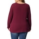 thumbnail image 3 of Agnes Orinda Women's Plus Size Knit Thin Fall Winter Trendy Crochet Comfy Pullover Sweaters 1X Burdeos, 3 of 6