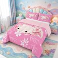 thumbnail image 2 of Manfei Colorful Axolotl Full Size Comforter Sets,Magical Salamander Bedding Comforter Set,Pink Reversible,3 Pieces,1 Comforter and 2 Pillowcases, 2 of 7