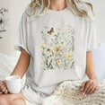 thumbnail image 2 of Casual Tops for Women Fashion Cute Flower Printing T Shirt Loose Crew Neck Short Sleeve Graphic Top Blouses Lightweight Comfy Leisure T-Shirts 2024 Ladies Summer Tops, 2 of 7