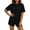 01 Black, variant on Womens Two Piece Outfits Lounge Shorts Set Short Sleeve Loose Crewneck T-Shirt Going Out Matching Sets
