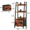 thumbnail image 5 of Tydimor 4-Tier Ladder Bookshelf With Drawer, Leaning Bookcase Storage Display Shelf,Rustic Brown, 5 of 7
