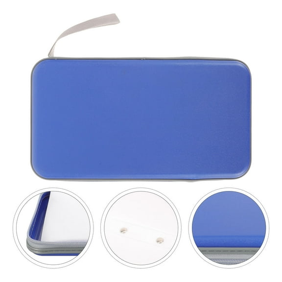 USHOBE Soft Material Blue Cd Organizer Case for Convenient Travel and Storage