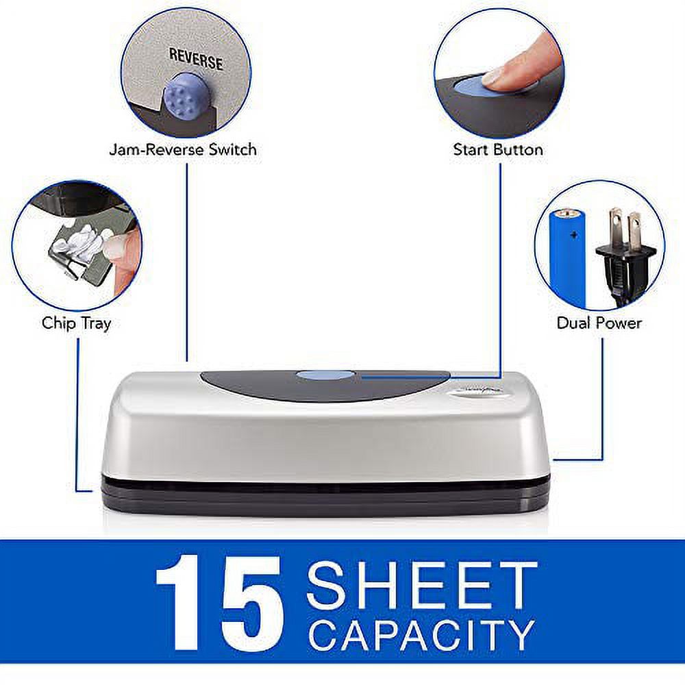 swingline electric 3 hole punch, desktop hole puncher, portIle, 15 sheet  punch capacity, silver/black (74515) - a7074515 