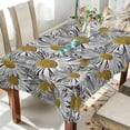 thumbnail image 4 of Floral Daisy Pattern Rectangle Tablecloth, Dust Proof Anti Wrinkle Wipeable Table Cloth Tabletop for of Dinner Kitchen Wedding Holiday Party 54"x54" Home Decor, 4 of 7